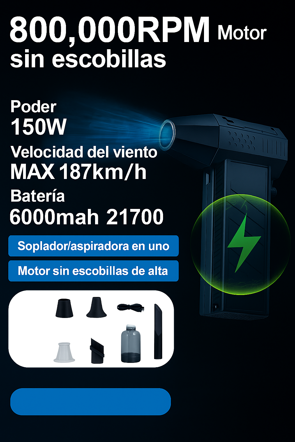 Soplador de aire X6™ Potente aspirador