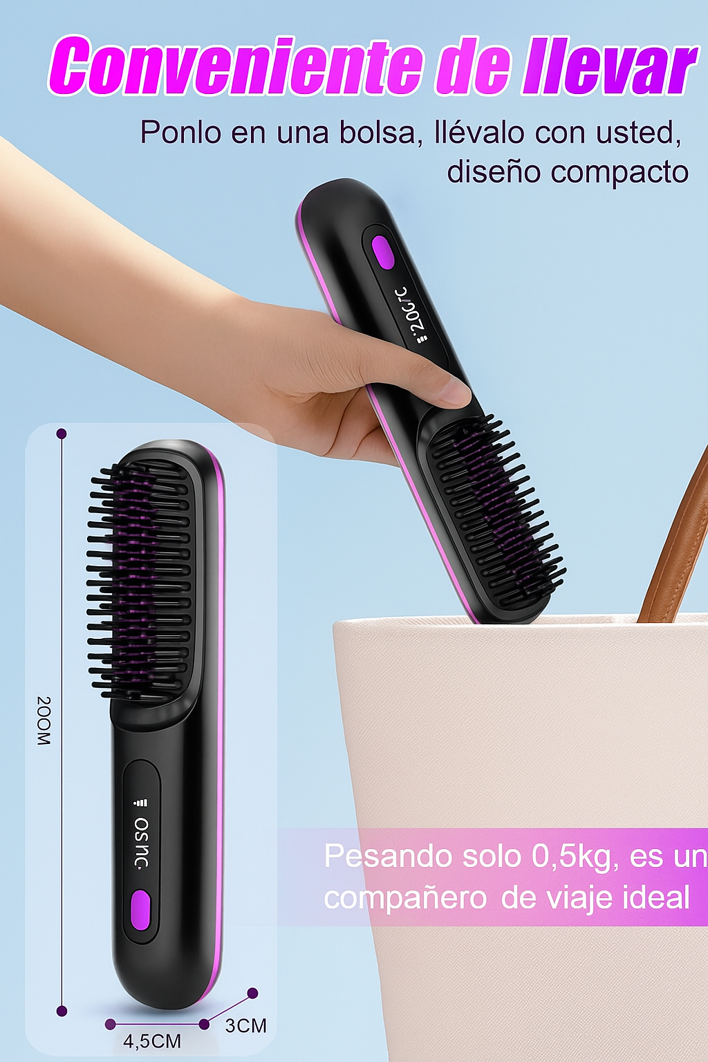 Cepillo alisador™  de pelo inalámbrico